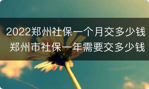 2022郑州社保一个月交多少钱 郑州市社保一年需要交多少钱?