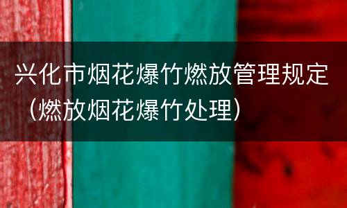兴化市烟花爆竹燃放管理规定（燃放烟花爆竹处理）