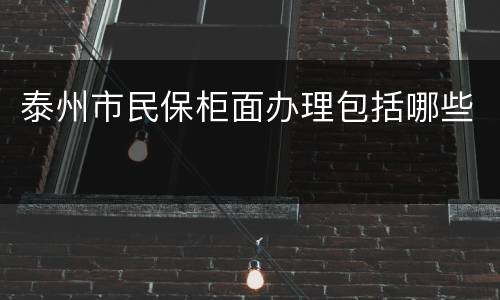 泰州市民保柜面办理包括哪些