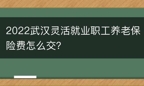 2022武汉灵活就业职工养老保险费怎么交？