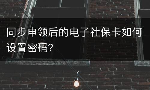 同步申领后的电子社保卡如何设置密码？