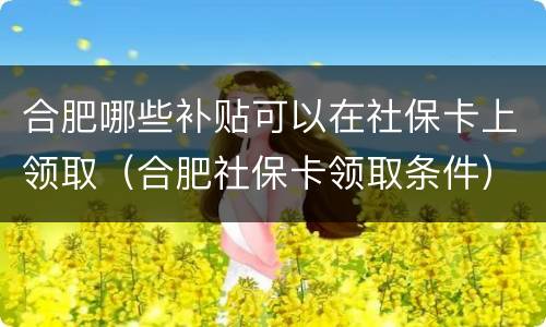 合肥哪些补贴可以在社保卡上领取（合肥社保卡领取条件）