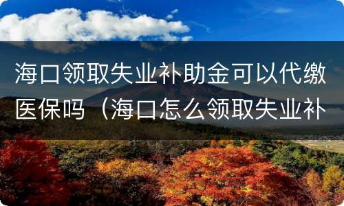 海口领取失业补助金可以代缴医保吗（海口怎么领取失业补助金）