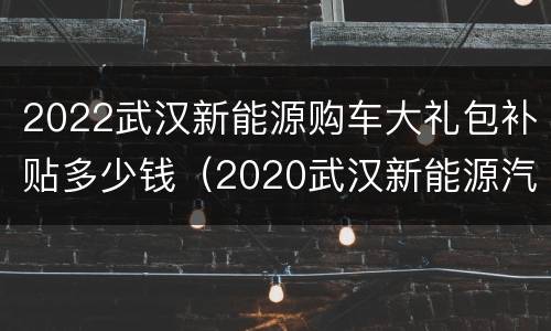 2022武汉新能源购车大礼包补贴多少钱（2020武汉新能源汽车购置补贴）