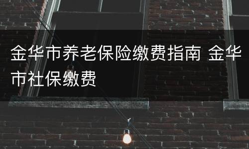 金华市养老保险缴费指南 金华市社保缴费