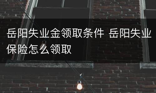 岳阳失业金领取条件 岳阳失业保险怎么领取
