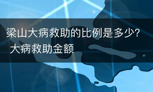 梁山大病救助的比例是多少？ 大病救助金额