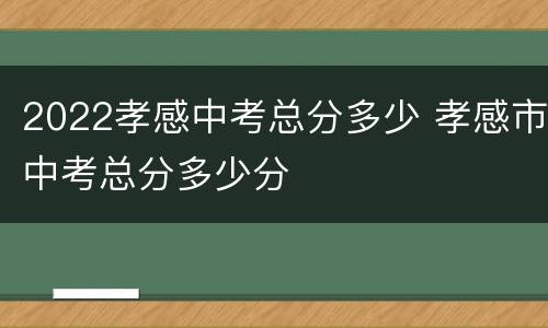 2022孝感中考总分多少 孝感市中考总分多少分
