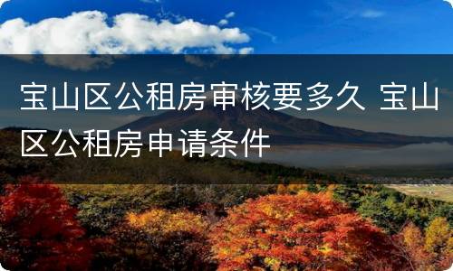 宝山区公租房审核要多久 宝山区公租房申请条件