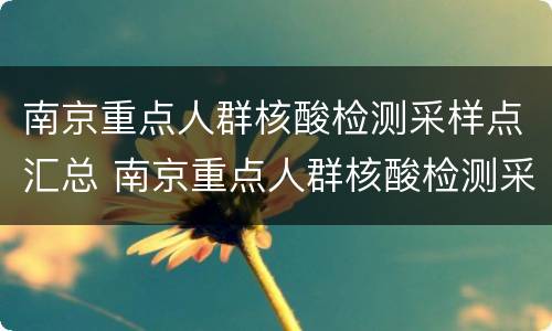 南京重点人群核酸检测采样点汇总 南京重点人群核酸检测采样点汇总图