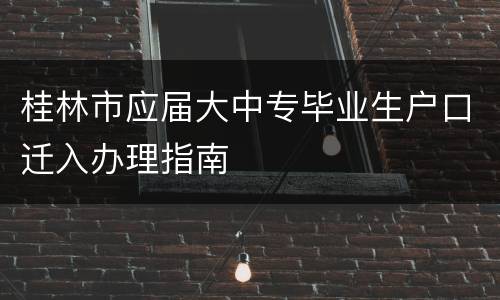 桂林市应届大中专毕业生户口迁入办理指南