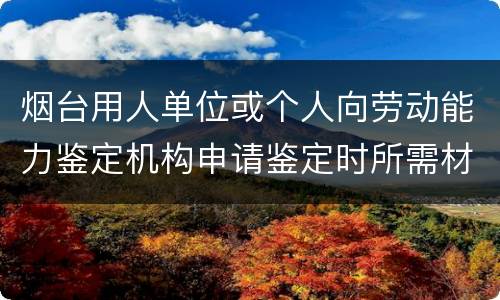 烟台用人单位或个人向劳动能力鉴定机构申请鉴定时所需材料