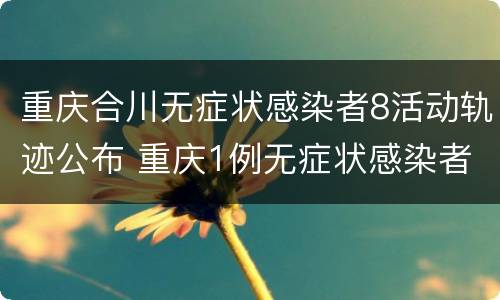 重庆合川无症状感染者8活动轨迹公布 重庆1例无症状感染者活动轨迹