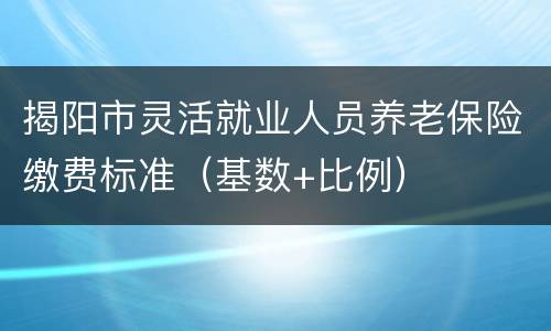 揭阳市灵活就业人员养老保险缴费标准（基数+比例）