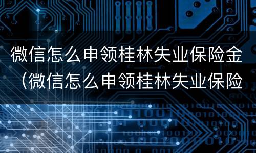 微信怎么申领桂林失业保险金（微信怎么申领桂林失业保险金的流程）