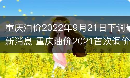 重庆油价2022年9月21日下调最新消息 重庆油价2021首次调价