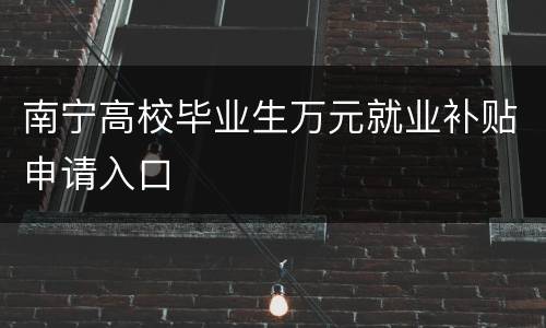 南宁高校毕业生万元就业补贴申请入口