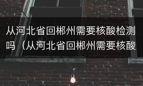 从河北省回郴州需要核酸检测吗（从河北省回郴州需要核酸检测吗现在）