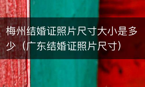 梅州结婚证照片尺寸大小是多少（广东结婚证照片尺寸）
