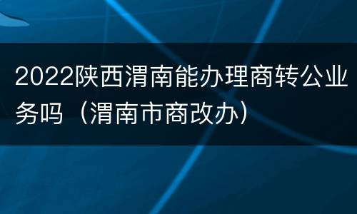 2022陕西渭南能办理商转公业务吗（渭南市商改办）