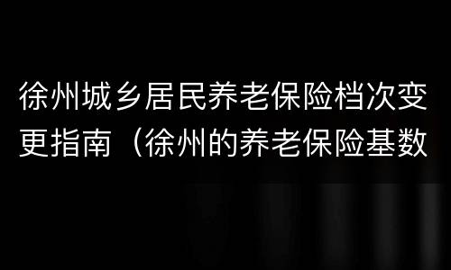 徐州城乡居民养老保险档次变更指南（徐州的养老保险基数）