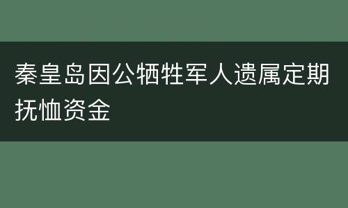 秦皇岛因公牺牲军人遗属定期抚恤资金