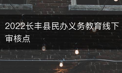 2022长丰县民办义务教育线下审核点