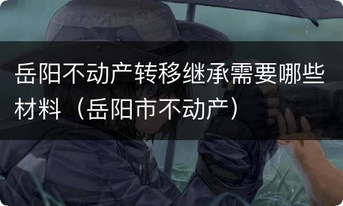 岳阳不动产转移继承需要哪些材料（岳阳市不动产）