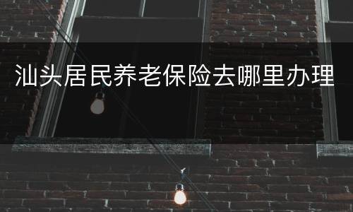 汕头居民养老保险去哪里办理