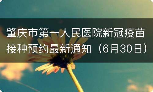 肇庆市第一人民医院新冠疫苗接种预约最新通知（6月30日）