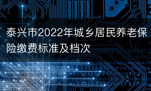 泰兴市2022年城乡居民养老保险缴费标准及档次