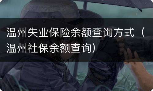 温州失业保险余额查询方式（温州社保余额查询）