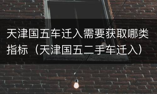 天津国五车迁入需要获取哪类指标（天津国五二手车迁入）