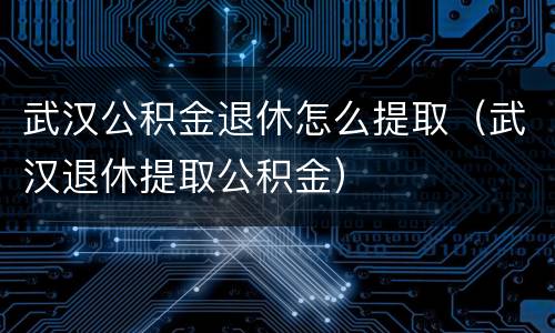 武汉公积金退休怎么提取（武汉退休提取公积金）