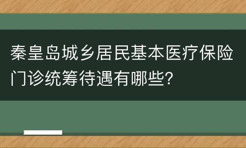 秦皇岛城乡居民基本医疗保险门诊统筹待遇有哪些？