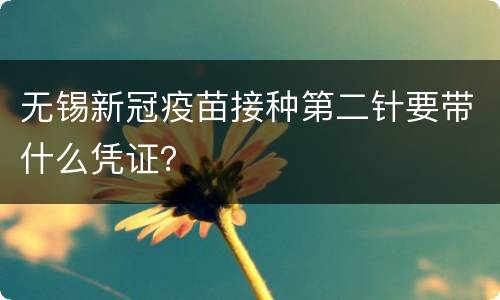 无锡新冠疫苗接种第二针要带什么凭证？