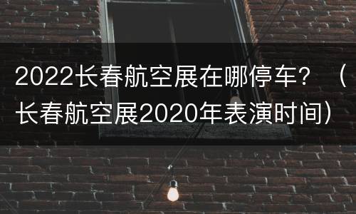 2022长春航空展在哪停车？（长春航空展2020年表演时间）