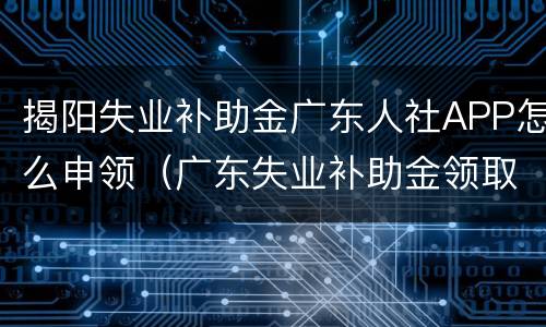 揭阳失业补助金广东人社APP怎么申领（广东失业补助金领取app）