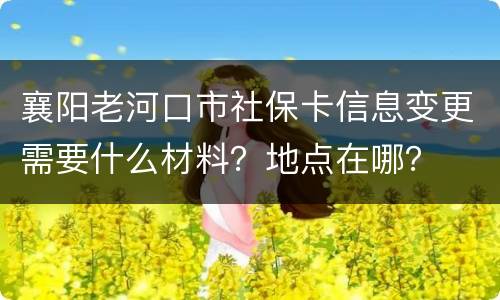 襄阳老河口市社保卡信息变更需要什么材料？地点在哪？