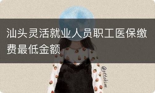 汕头灵活就业人员职工医保缴费最低金额