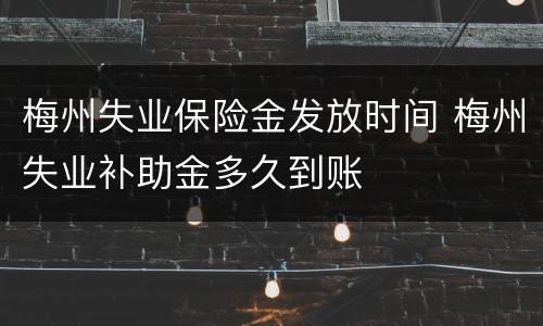 梅州失业保险金发放时间 梅州失业补助金多久到账