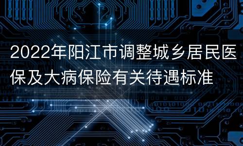 2022年阳江市调整城乡居民医保及大病保险有关待遇标准