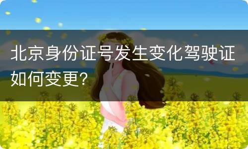 北京身份证号发生变化驾驶证如何变更？