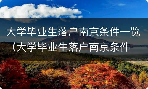 大学毕业生落户南京条件一览（大学毕业生落户南京条件一览表电子版）