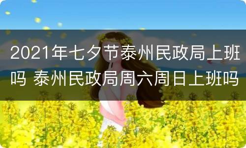 2021年七夕节泰州民政局上班吗 泰州民政局周六周日上班吗