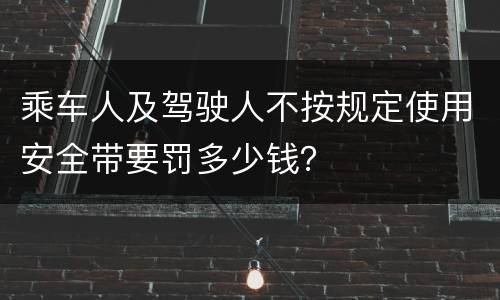 乘车人及驾驶人不按规定使用安全带要罚多少钱？