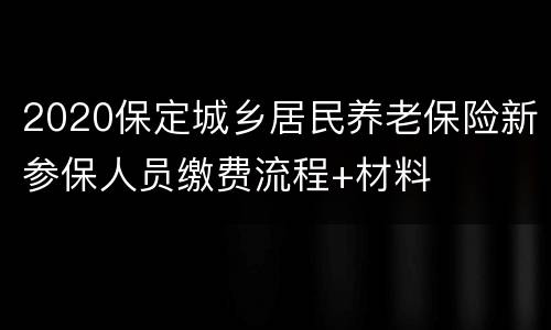 2020保定城乡居民养老保险新参保人员缴费流程+材料