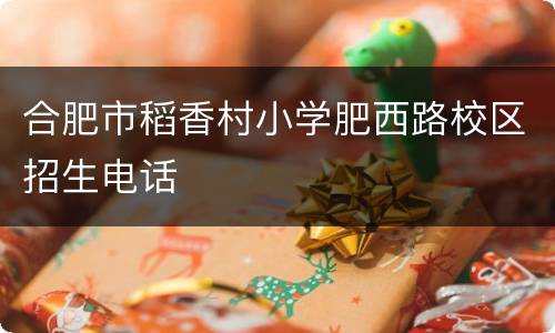 合肥市稻香村小学肥西路校区招生电话