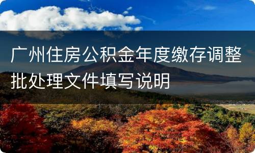 广州住房公积金年度缴存调整批处理文件填写说明