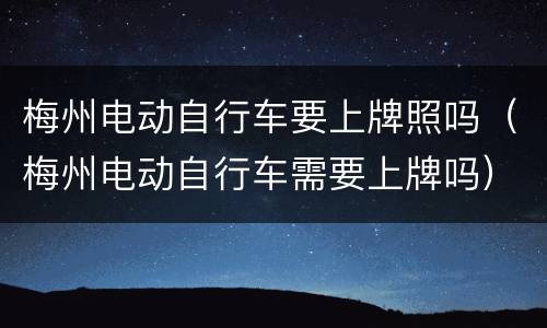梅州电动自行车要上牌照吗（梅州电动自行车需要上牌吗）